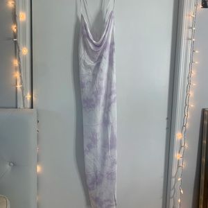 Cowl Neck Silk Midi Dress